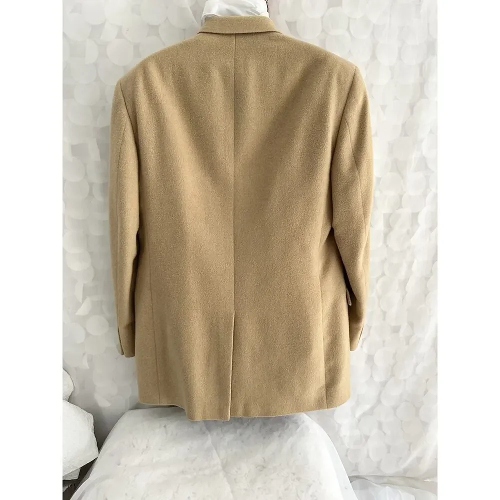 Joseph A Banks 100% Camel Hair Blazer Sports Coat Mens Size 42 X LONG Tan